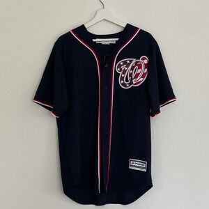 Majestic Bryce Harper Washington Nationals Navy Blue MLB Jersey Mens Medium USA